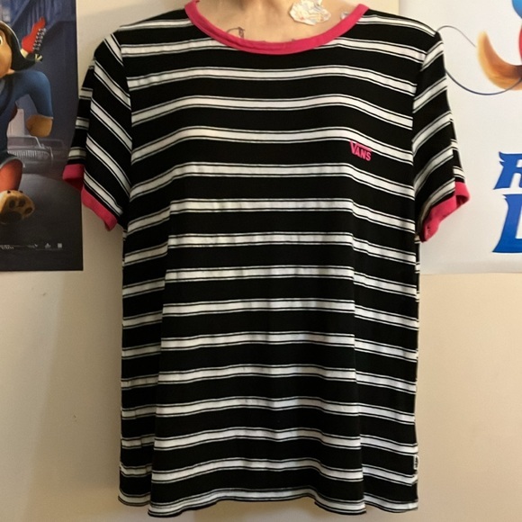 Vans Striped Ringer Tee Size XL - Picture 1 of 5